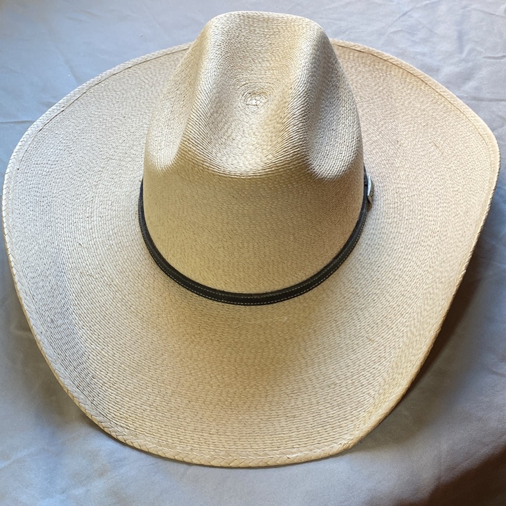 Straw Western Cowboy Hat with Black Band - Natural